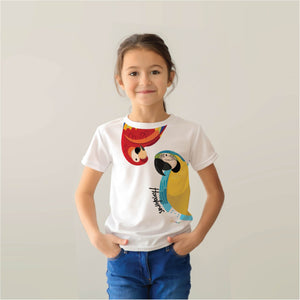 CAMISETA GUACAMAYA BLANCA NIÑOS