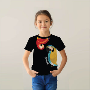 CAMISETA GUACAMAYA NEGRA NIÑOS