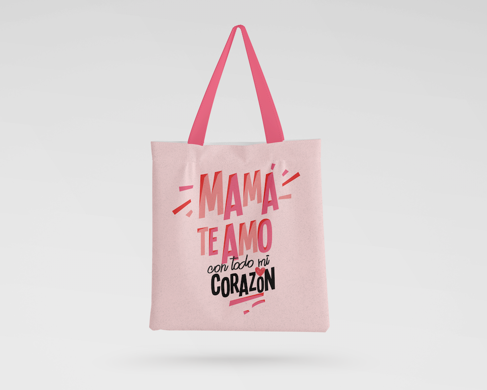 MAMA TE AMO CON TODO MI CORAZON TOTE BAG